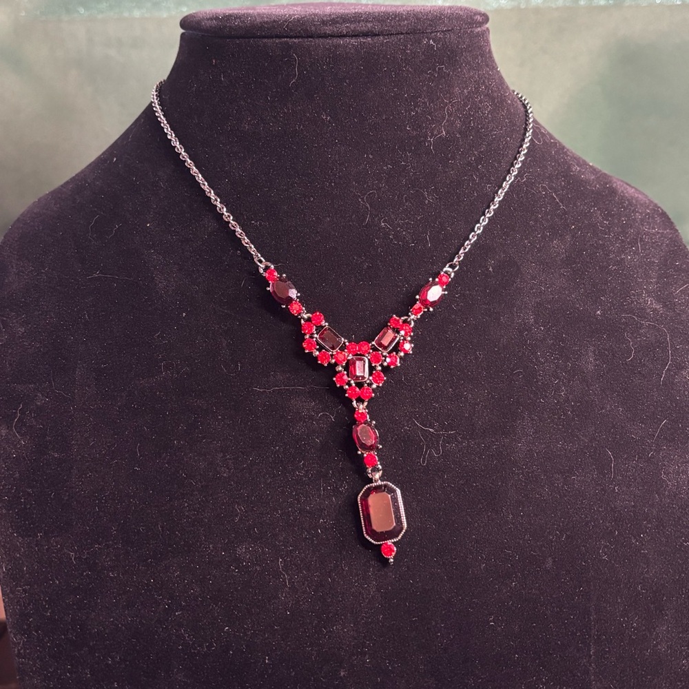 Nordstrom VCLM Ruby Necklace with Silver Chain